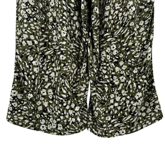 Liverpool Animal Print Olive Green Pull On Crop Wide Leg Pants Womens 2X - Picture 7 of 11